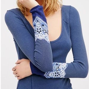 Free People bandana cuff thermal long sleeve